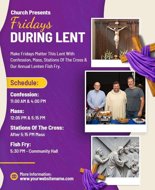 Church Lenten Fridays Event Flyer Template