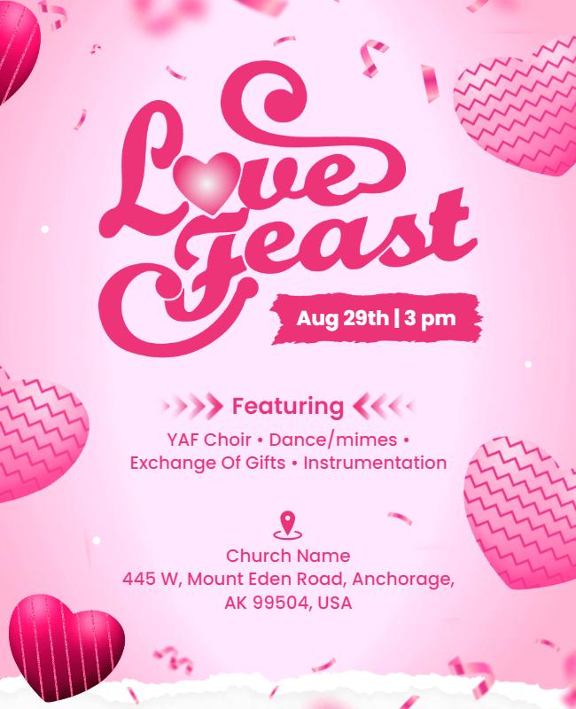 Church Love Feast Event Flyer Template