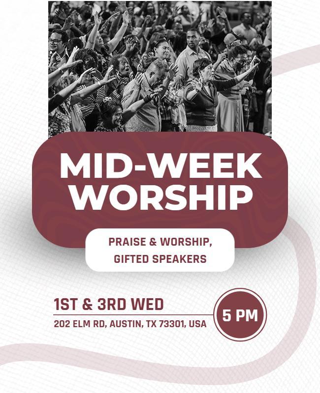 Church Mid-Week Worship Event Flyer Template
