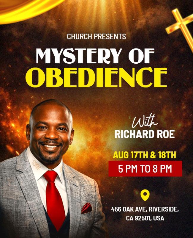 Church Mystery of Obedience Session Flyer Template