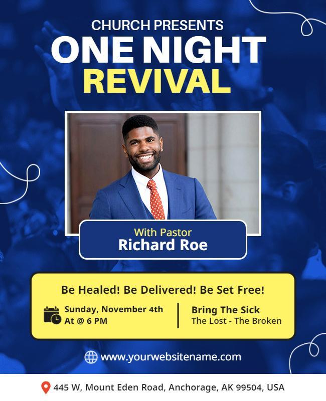 Church One Night Revival Event Flyer Template