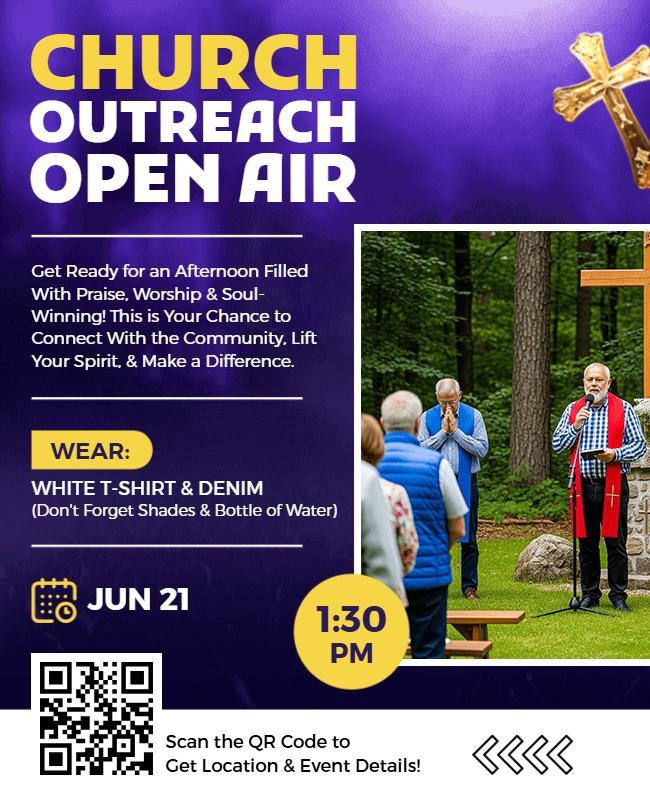 Church Outreach Open Air Event Flyer Template
