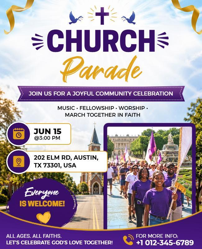 Church Parade Celebration Flyer Template