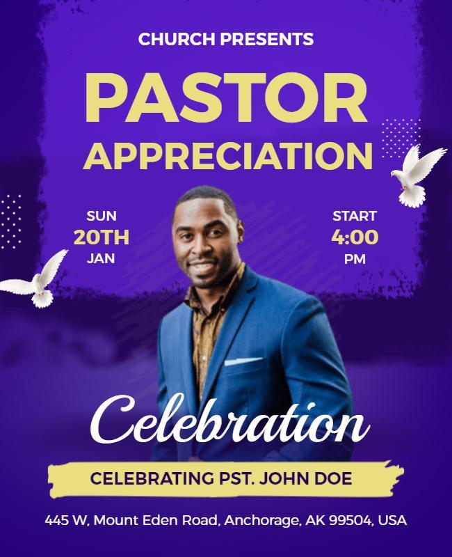 Church Pastor Appreciation Celebration Flyer Template