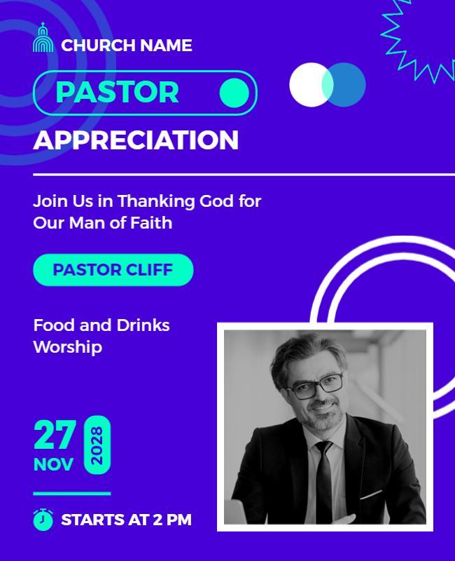 Church Pastor Appreciation Event Flyer Template