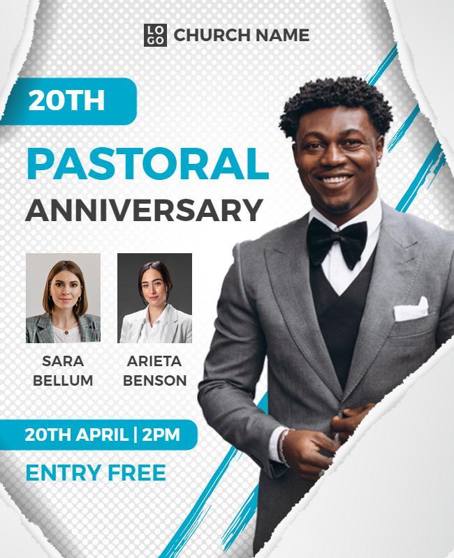 Modern Blue Pastoral Anniversary Celebration Flyer Template