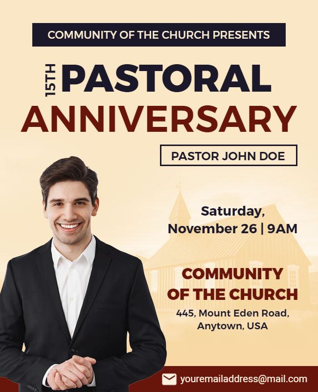 Church Pastoral Anniversary Event Flyer Template