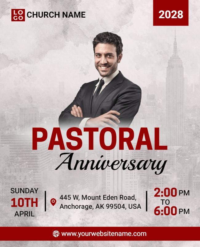 Elegant Red Pastoral Anniversary Celebration Flyer Template