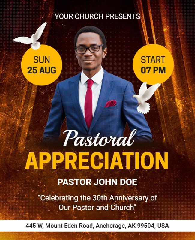 Church Pastoral Appreciation Event Flyer Template