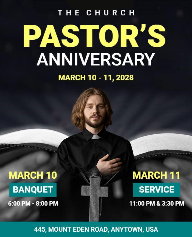 Church Pastors Anniversary Celebration Flyer Template