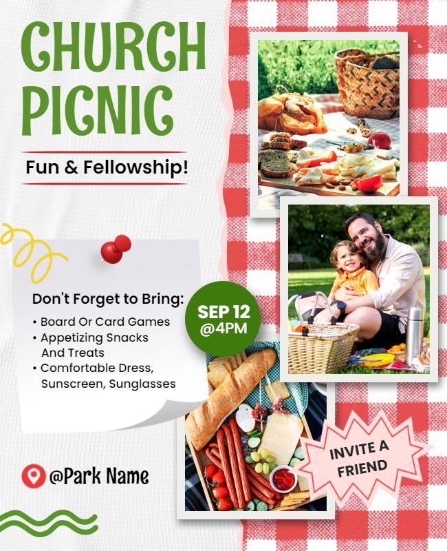 Church Picnic Community Gathering Flyer Template