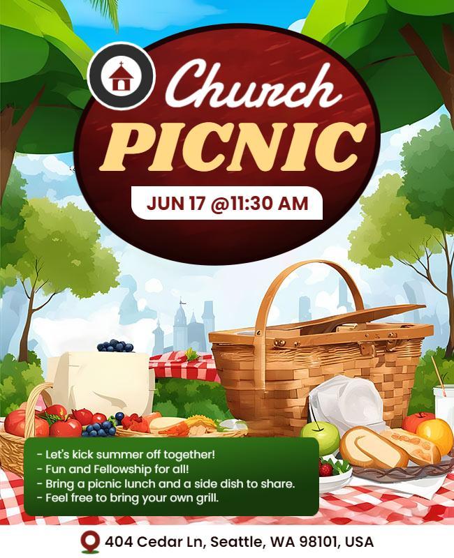 Church Picnic Event Flyer Template