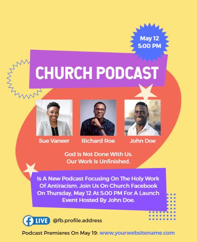 Church Podcast Launch Event Flyer Template