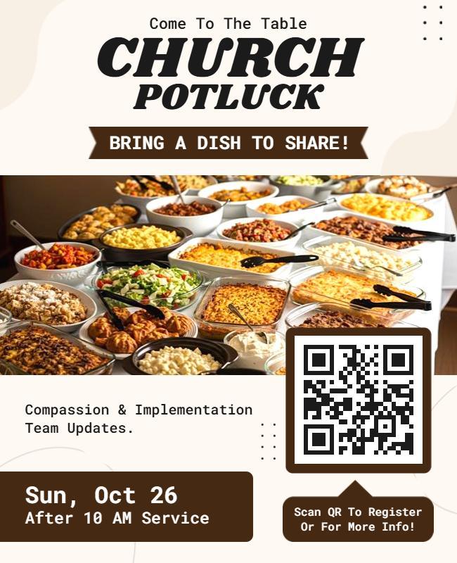 Church Potluck Community Gathering Flyer Template