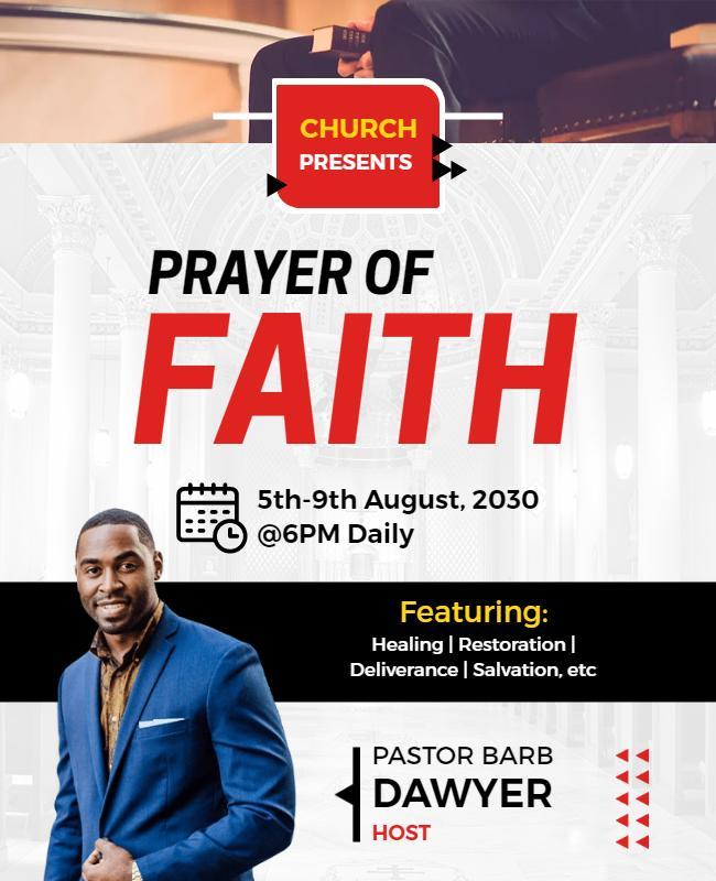 Church Prayer Of Faith Event Flyer Template