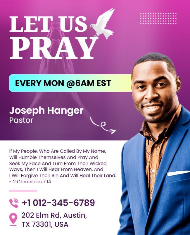 Church Prayer Service Announcement Flyer Template
