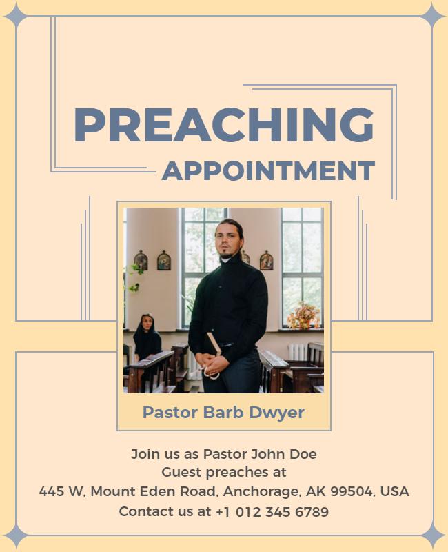 Church Preaching Event Announcement Flyer Template