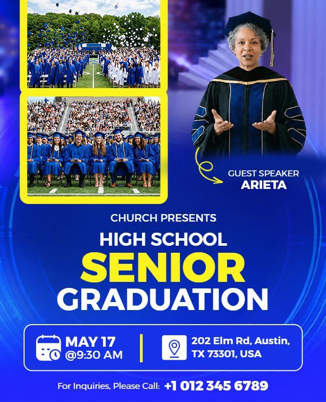 Church Presents Senior Graduation Celebration Flyer Template