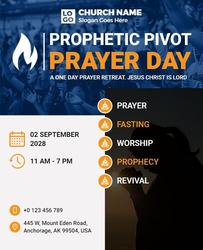 Church Prophetic Prayer Day Event Flyer Template