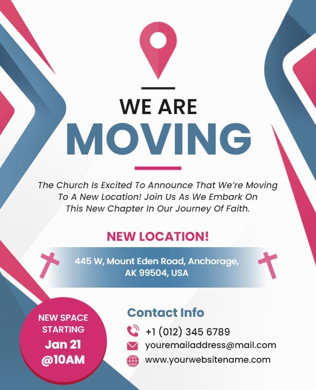 Church Relocation Announcement Flyer Template