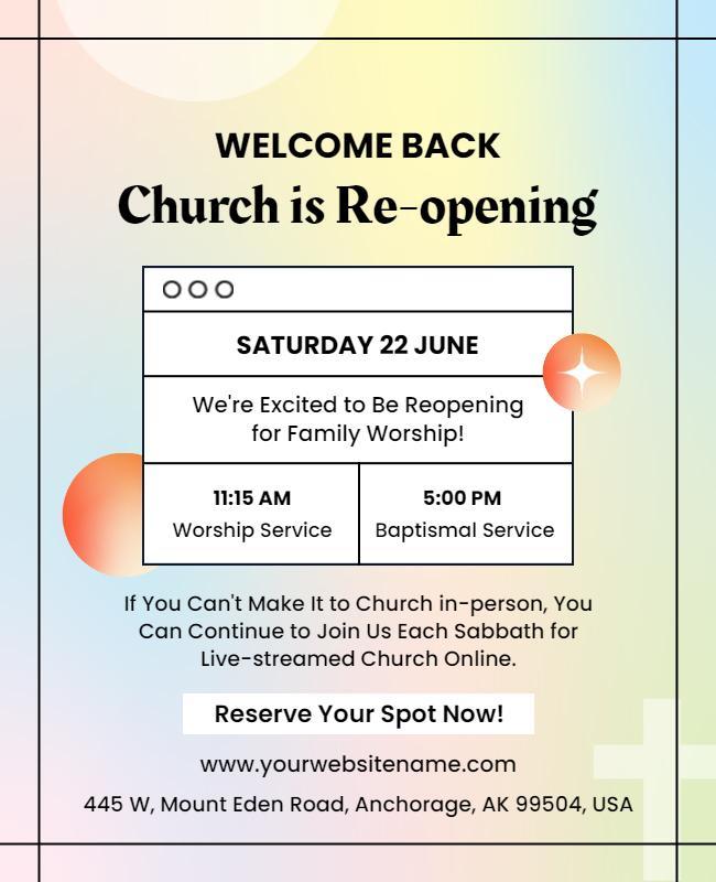 Church Reopening Worship Event Flyer Template