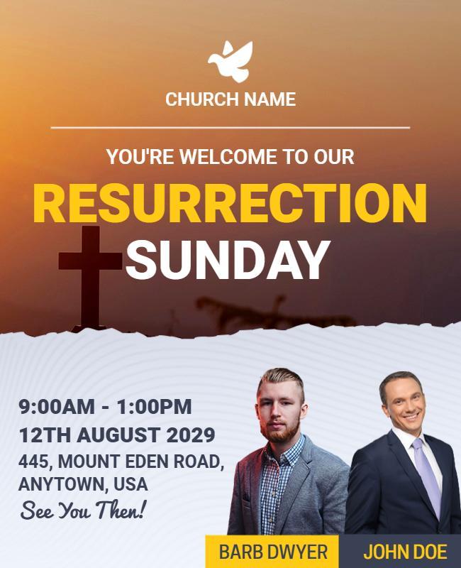 Church Resurrection Sunday Event Flyer Template