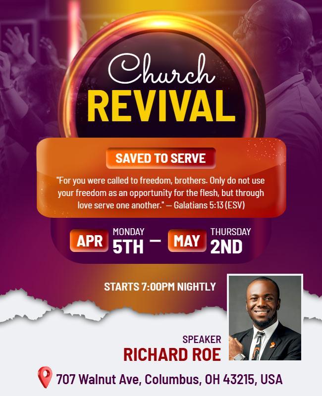 Church Revival Event Announcement Flyer Template