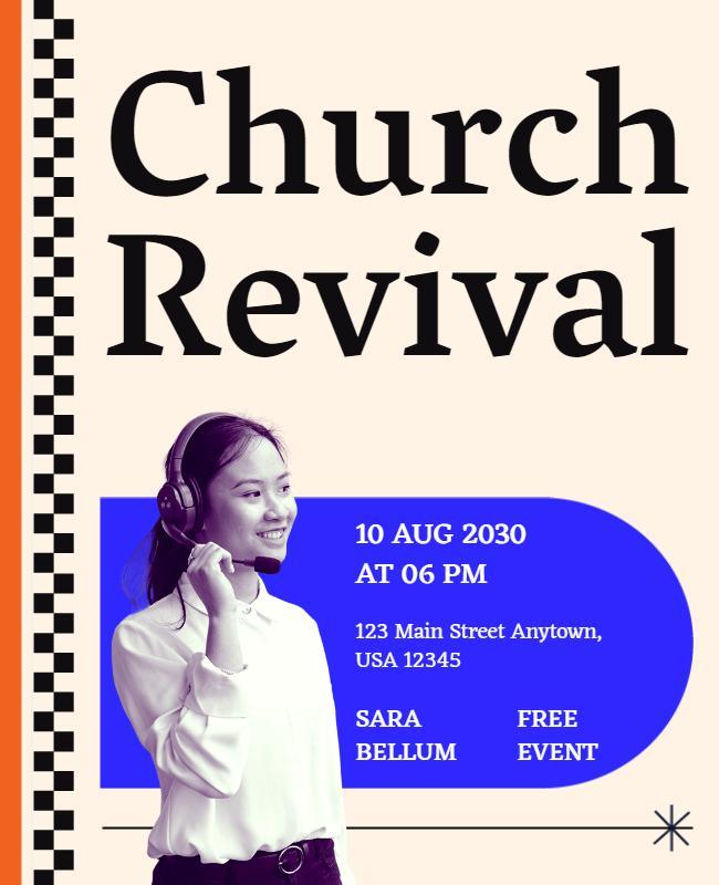 Modern Minimalist Church Revival Event Flyer Template