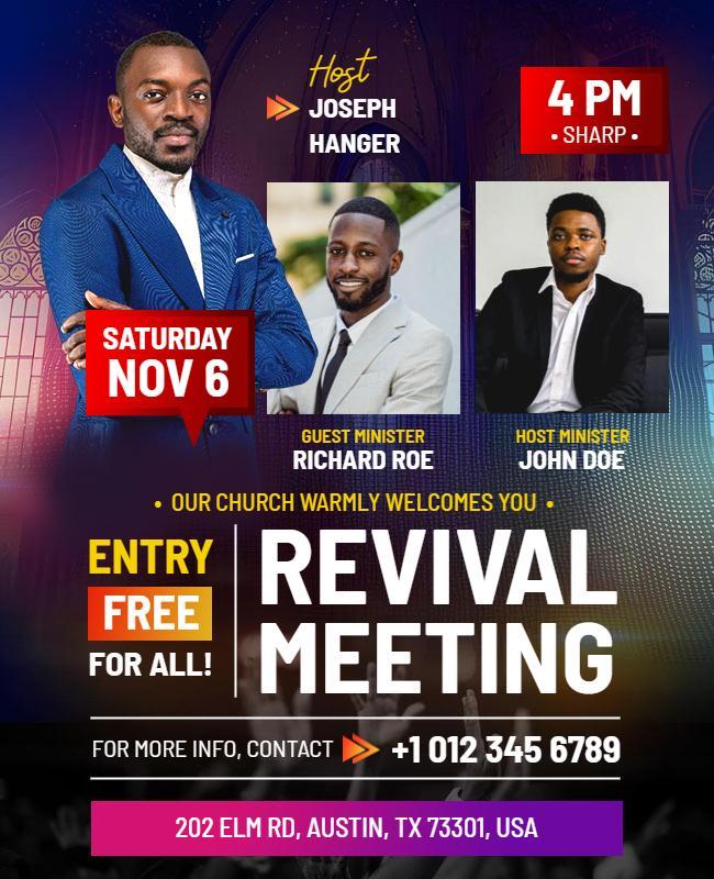 Church Revival Meeting Flyer Template