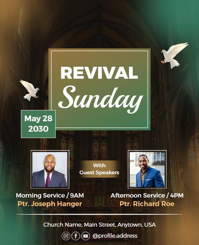 Church Revival Sunday Event Flyer Template