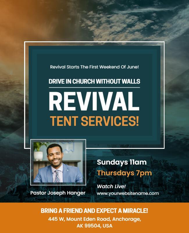 Church Revival Tent Services Flyer Template