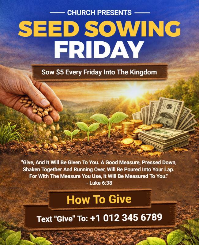Church Seed Sowing Friday Event Poster Template