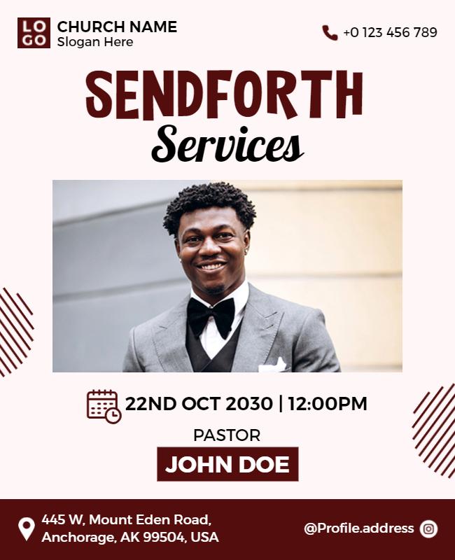 Church Sendforth Service Event Flyer Template