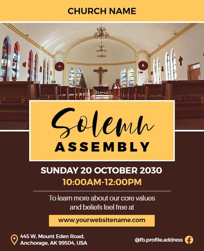 Church Solemn Assembly Event Flyer Template