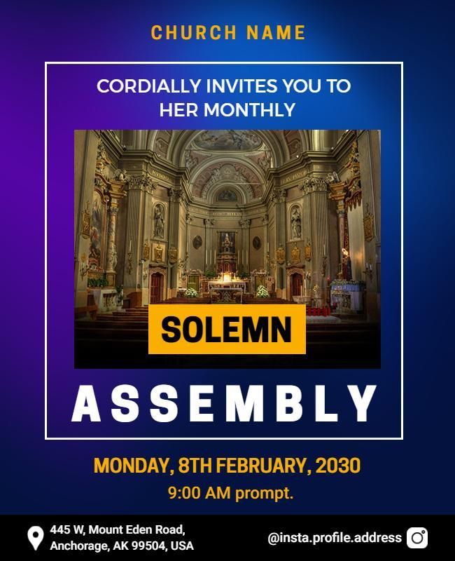 Church Solemn Assembly Invitation Flyer Template