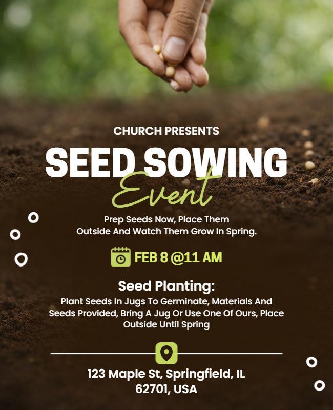 Church Sponsored Seed Sowing Event Poster Template
