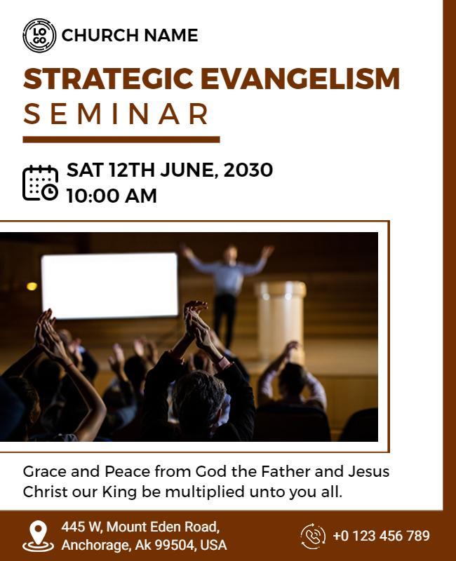 Church Strategic Evangelism Seminar Flyer Template