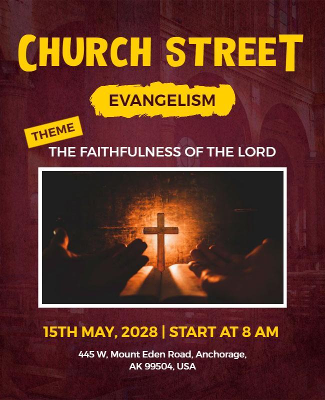 Church Street Evangelism Event Flyer Template