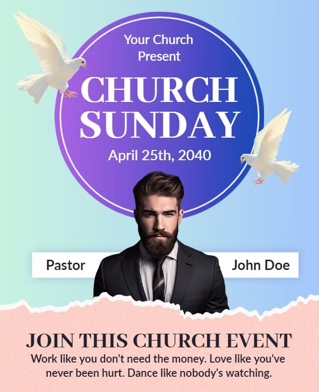 Church Sunday Event Announcement Flyer Template