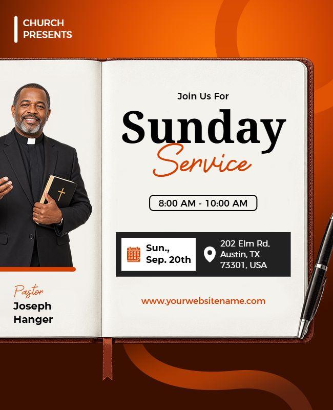 Church Sunday Service Event Flyers Template
