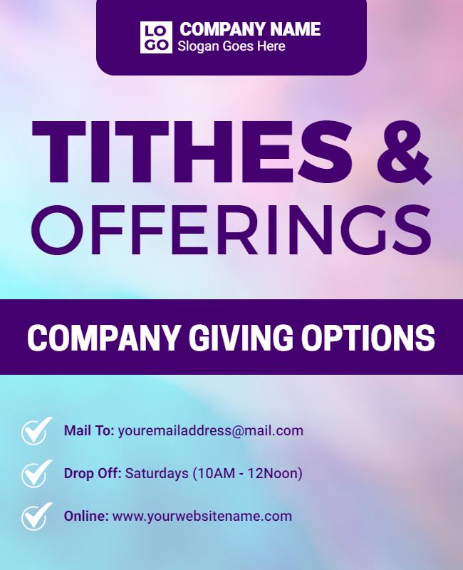 Church Tithes and Offerings Donation Flyer Template