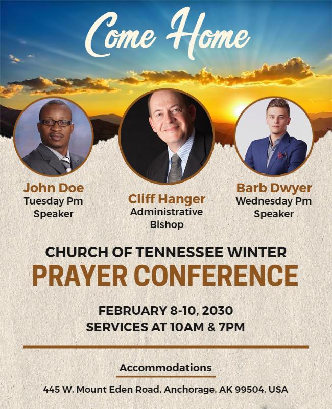 Church Winter Prayer Conference Flyer Template