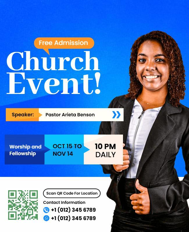 Church Worship and Fellowship Event Flyer Template