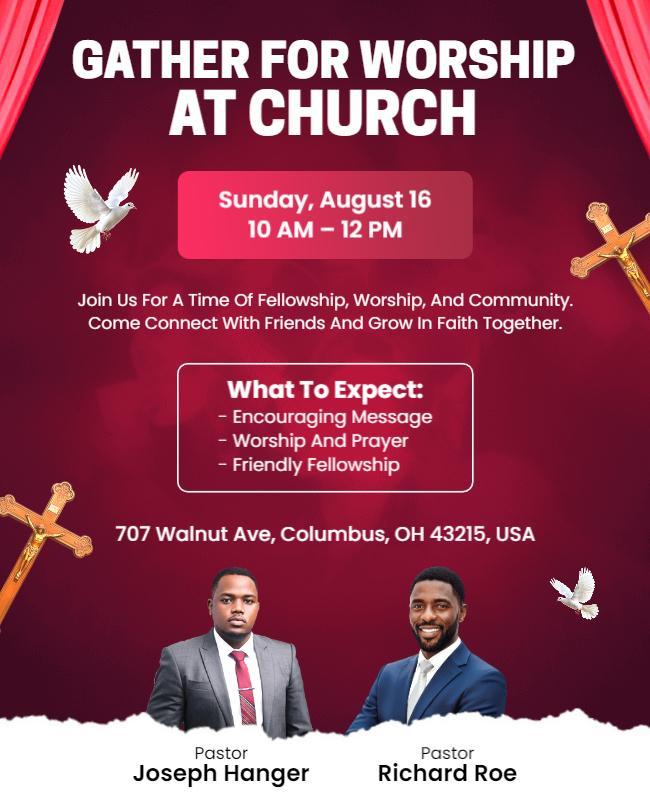 Church Worship Gathering Flyer Template