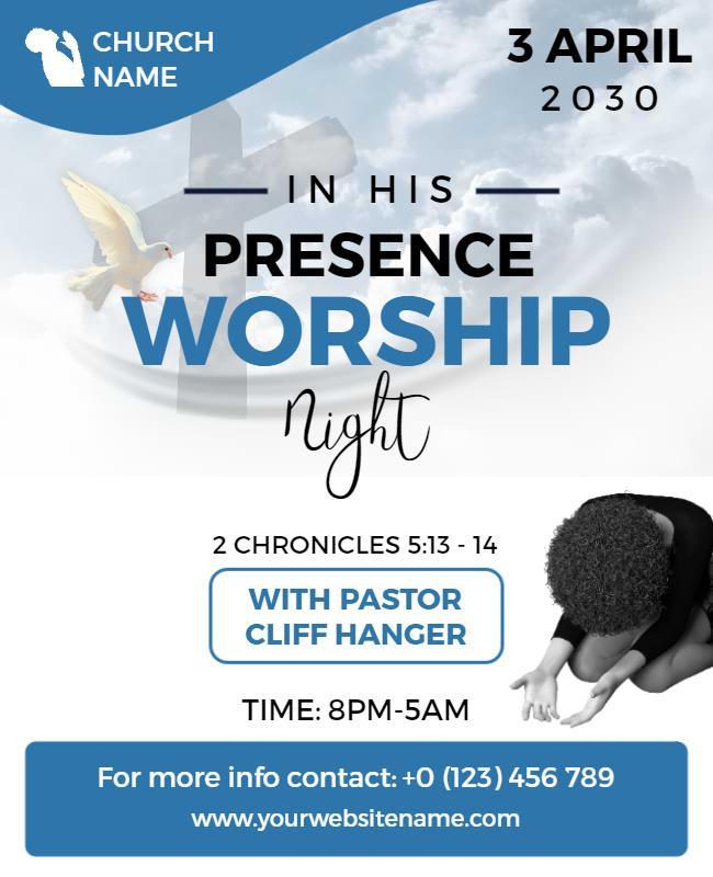 Church Worship Night Event Flyer Template