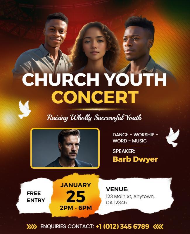 Church Youth Concert Event Flyer Template