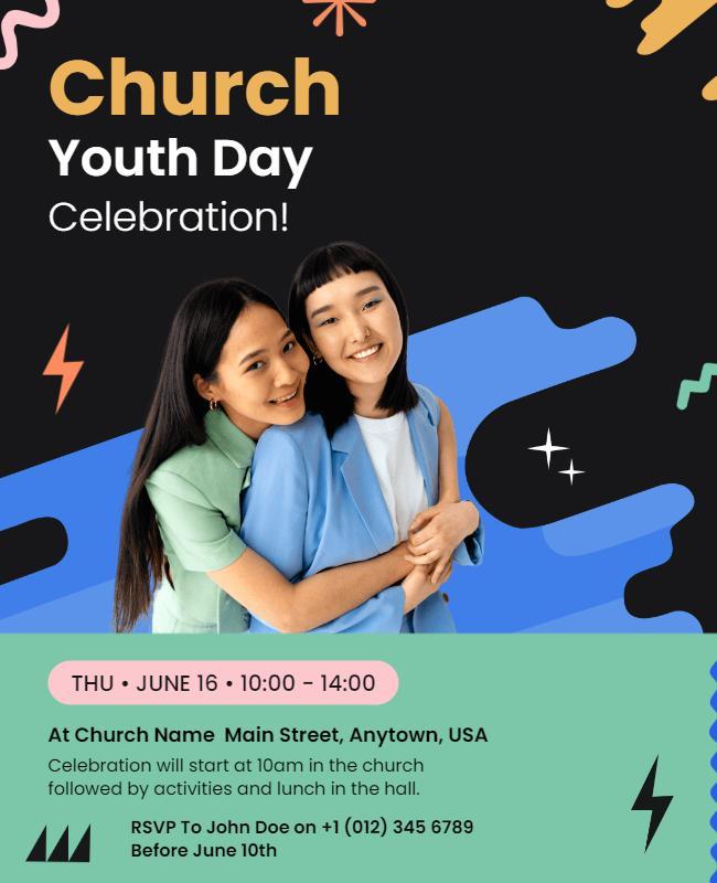 Church Youth Day Celebration Flyer Template