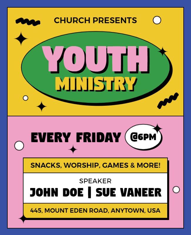 Church Youth Ministry Event Flyer Template