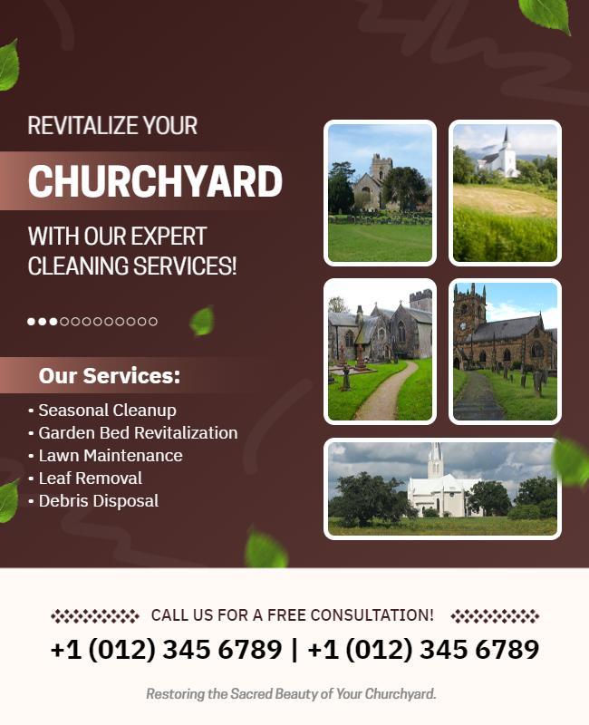 Churchyard Cleaning Services Promotional Flyer Template