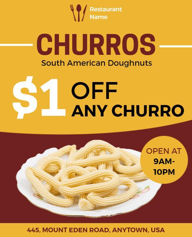 Churro Discount Promotion Flyer Template